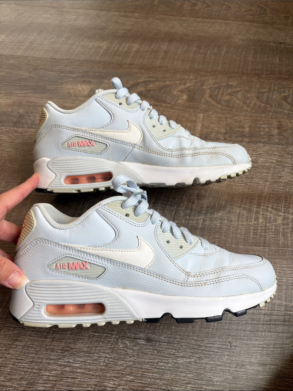 Nike Air Max 90 Leather GS Sneakers Size 6.5Y/Women’s 8 Half Blue Athletic - Picture 4 of 9